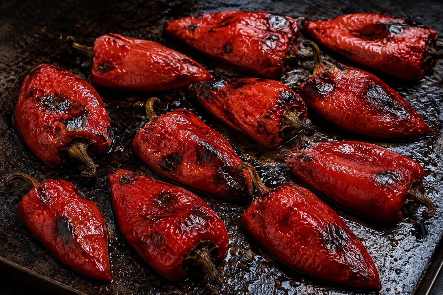 Pimientos del piquillo confitados al carbón